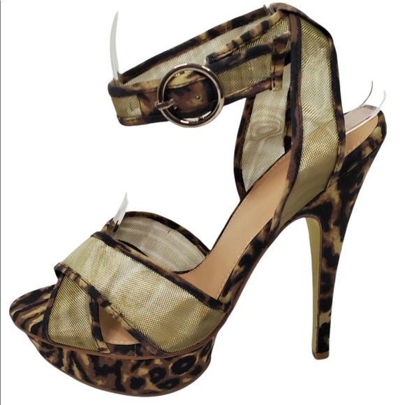 Colin Stuart Victoria Secret Leopard Print Platform Heels Size 6 - Picture 1 of 6